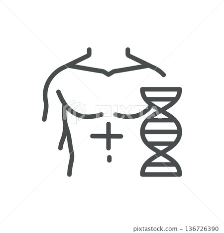 Male DNA Test Icon, Outline Man Genetics Screening, Mens Health Checkup, Hereditary Risk Analysis and Medical Diagnostics Symbol Male DNA Test Icon, Outline Man Genetics Screening, Mens Health Checkup, Hereditary Risk Analysis and Medical Diagnostics Symbol 136726390