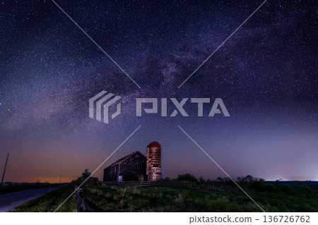 Starry night on a farm 136726762