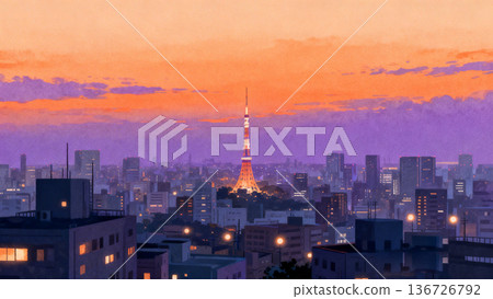 Tokyo cityscape at dusk Tokyo cityscape at dusk 136726792
