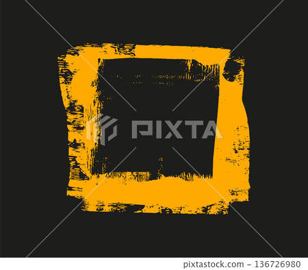 Yellow Grunge Square Frame Background Yellow Grunge Square Frame Background 136726980