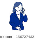 Female employee making a work call 136727482
