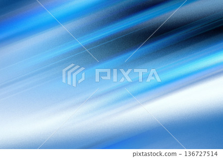 Dramatic deep cobalt blue background with vibrant diagonal light streaks and grainy metallic texture 136727514