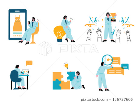 商務女性插畫集 136727606