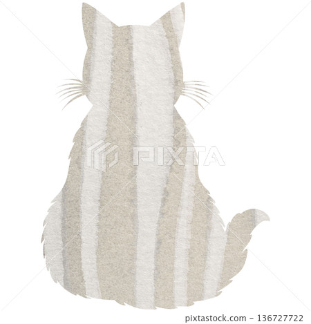 Beautiful watercolor cat silhouette icon image Beautiful watercolor cat silhouette icon image 136727722
