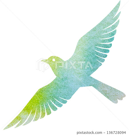 Beautiful watercolor bird icon image illustration 136728094