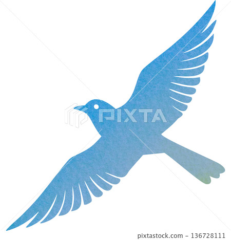 Beautiful watercolor bird icon image illustration 136728111