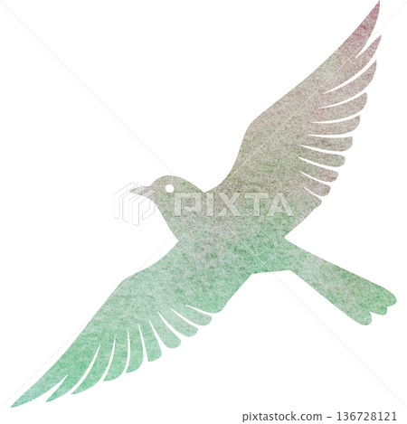 美麗的水彩鳥圖示圖像的插圖 136728121