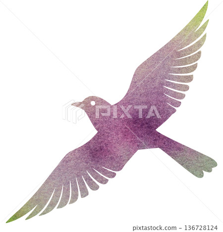 美麗的水彩鳥圖示圖像的插圖 136728124