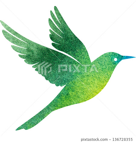 美麗的水彩鳥圖示圖像的插圖 136728355