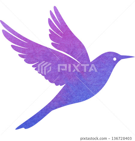 美麗的水彩鳥圖示圖像的插圖 136728403