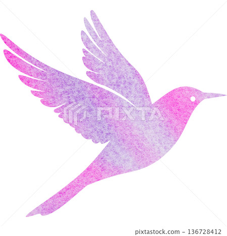 Beautiful watercolor bird icon image illustration 136728412