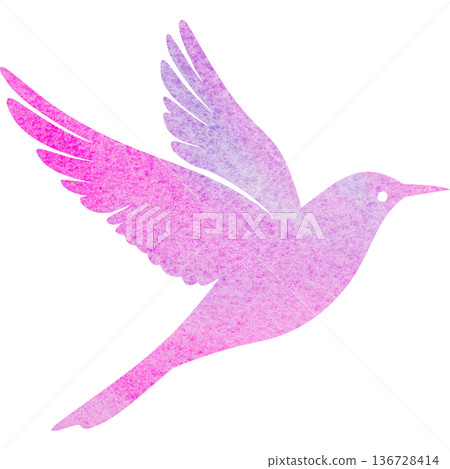 Beautiful watercolor bird icon image illustration 136728414