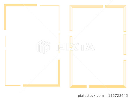 Warm orange rectangular frame, simple and versatile decorative frame set, for headings, labels, and messages 136728443