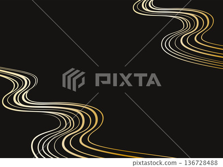 以黑金色調為主,靈感源自日式水流和河流的抽象曲線背景設計 以黑金色調為主,靈感源自日式水流和河流的抽象曲線背景設計 136728488