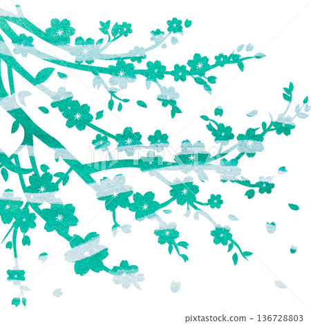 美麗的水彩櫻花樹圖示圖像插圖 美麗的水彩櫻花樹圖示圖像插圖 136728803