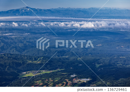 Gassan, Asahi, and the Iide mountain range seen from the outer rim of Mt. Chokai Gassan, Asahi, and the Iide mountain range seen from the outer rim of Mt. Chokai 136729461