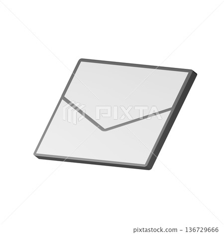 White mail icon viewed from an angle White mail icon viewed from an angle 136729666