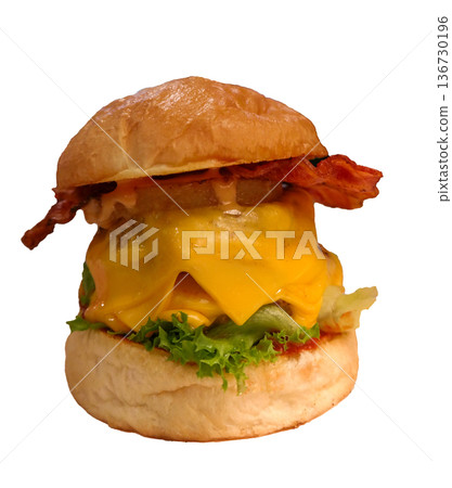 isolated burger on white background isolated burger on white background 136730196