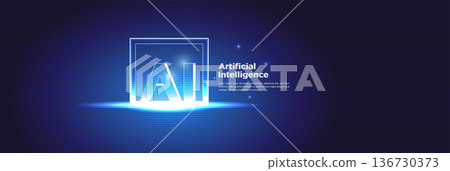 AI Technology Icon Digital Innovation Background 136730373