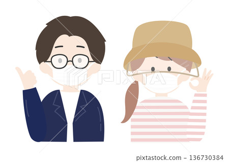 Japanese men and women who take thorough measures to prevent hay fever 136730384