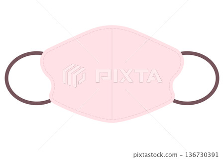 A stylish, three-dimensional mask in two colors of pink and brown. 136730391