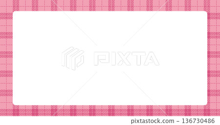 粉紅色格子圖案邊框 136730486