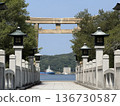 神社入口和通往大海的鳥居景色 136730587