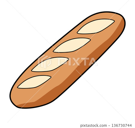 簡單的法式麵包插畫 136730744