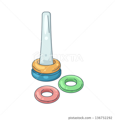 Illustration of Plastic stacking rings Illustration of Plastic stacking rings 136732292