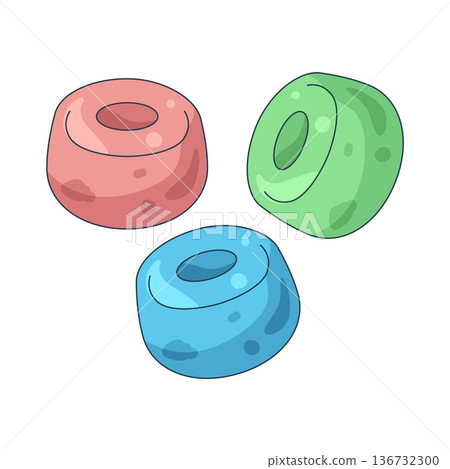 Illustration of plastic beads Illustration of plastic beads 136732300