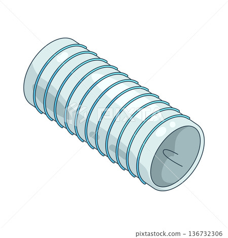 Illustration of plastic flexible conduit Illustration of plastic flexible conduit 136732306