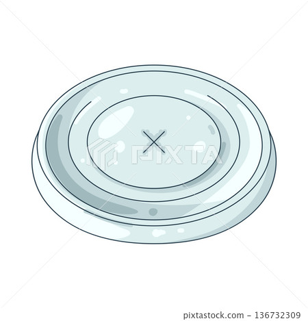 Illustration of plastic cup lid 136732309