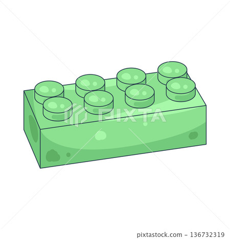 Illustration of plastic toy brick Illustration of plastic toy brick 136732319