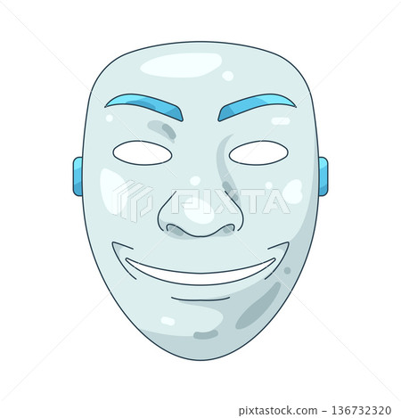 Illustration of plastic mask Illustration of plastic mask 136732320