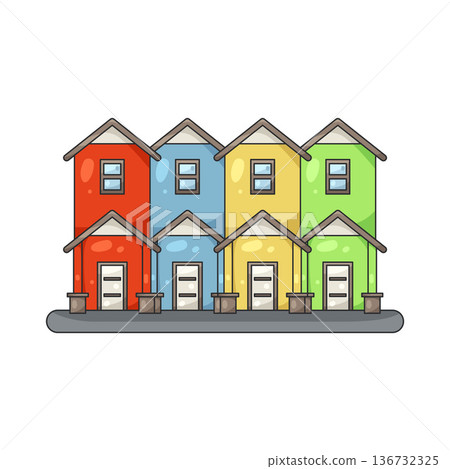 Illustration of townhouse Illustration of townhouse 136732325