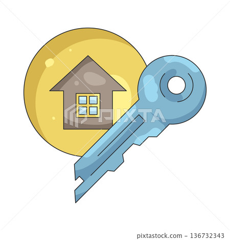 Illustration of house key 136732343