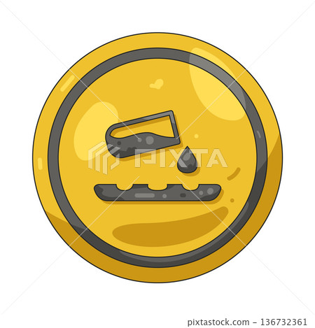 Illustration of corrosive material hazard symbol Illustration of corrosive material hazard symbol 136732361