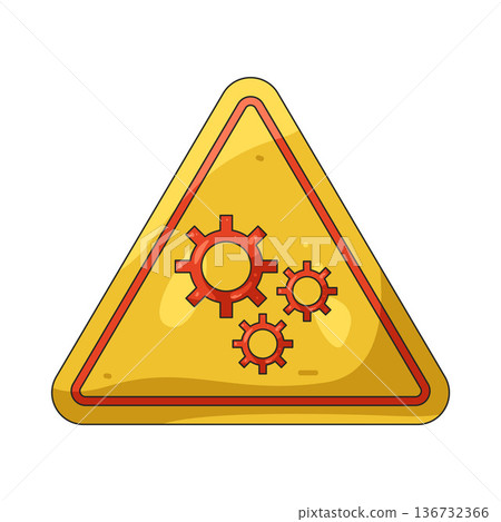 Illustration of Mechanical danger signs Illustration of Mechanical danger signs 136732366