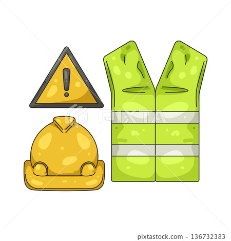 Illustration of Construction worker safety Illustration of Construction worker safety 136732383