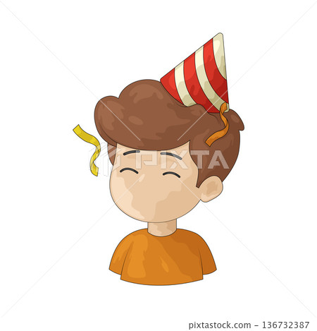 Illustration of boy celebrating New Year 136732387