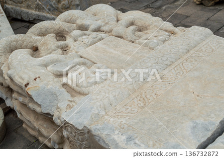 Historic Stele at Temple of Ancient Monarchs in Xicheng District in Beijing, China 136732872