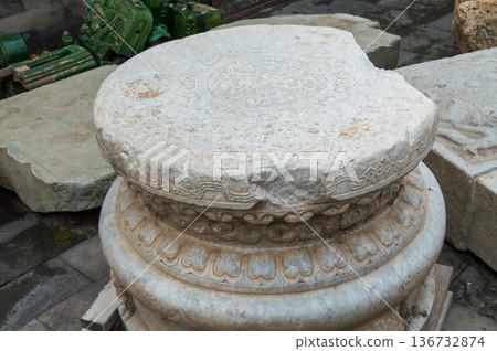 Historic Stele at Temple of Ancient Monarchs in Xicheng District in Beijing, China Historic Stele at Temple of Ancient Monarchs in Xicheng District in Beijing, China 136732874