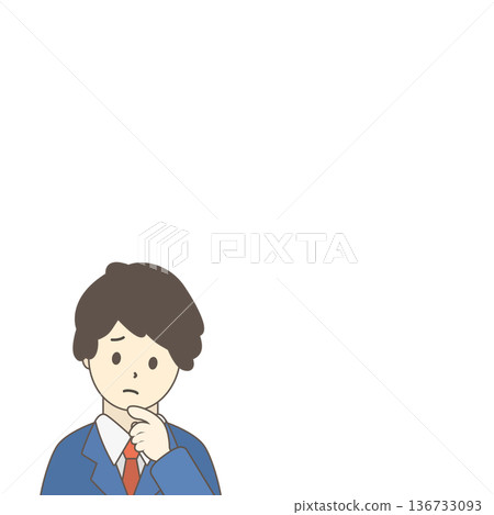 Illustration of a troubled businessman, worried man, upper body Illustration of a troubled businessman, worried man, upper body 136733093