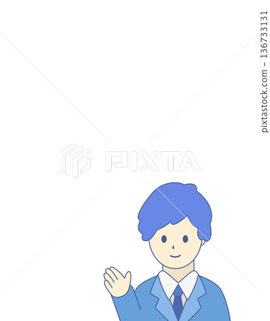 Illustration of a businessman who guides 136733131