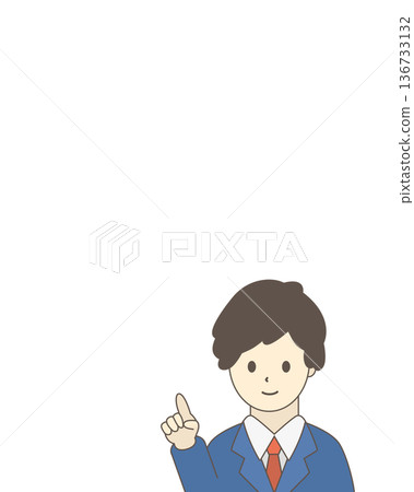 Illustration of a businessman pointing 136733132