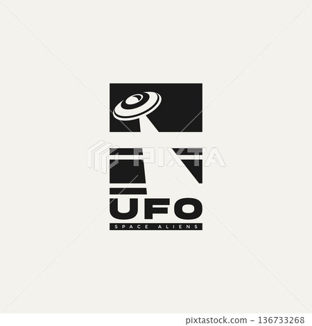 ufo alien spaceship logo vector design image 136733268