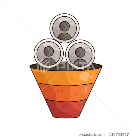 Illustration of marketing funnel Illustration of marketing funnel 136733467