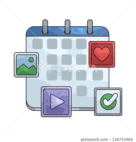 Illustration of content calendar Illustration of content calendar 136733468