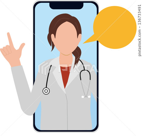 A woman in a white coat 136733491