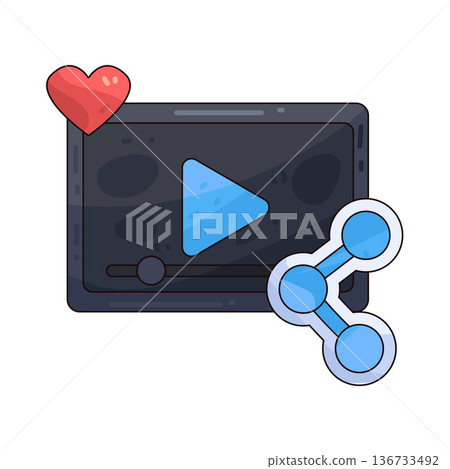 Illustration of Video share Illustration of Video share 136733492